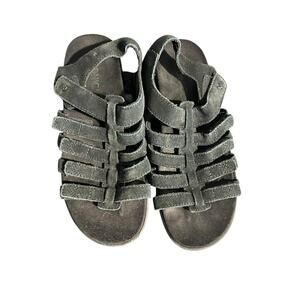 Vionic Palm Ritta Sandals Women's Size 7 Suede Gladiator Back Black